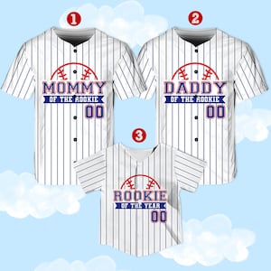 Personalized Mommy Daddy Of the Rookie Baseball Jersey, Custom Name Number Shirt, Rookie Of The Year Jersey, Family Matching Outfits