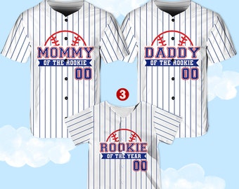 Personalized Mommy Daddy Of the Rookie Baseball Jersey, Custom Name Number Shirt, Rookie Of The Year Jersey, Family Matching Outfits