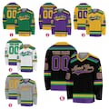 Personalized Mardi Gras Hockey Jersey, Custom Name Mardi Gras Hockey Jersey, Hockey Jersey Uniform For Hockey Fans, Mardi Gras Outfit product logo