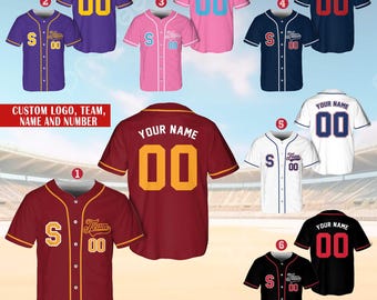 Gepersonaliseerde teamnaam en -nummer honkbaltrui, aangepast teamnaamnummer honkbaltrui, honkbaltrui uniform voor liefhebbers van honkbal Fan