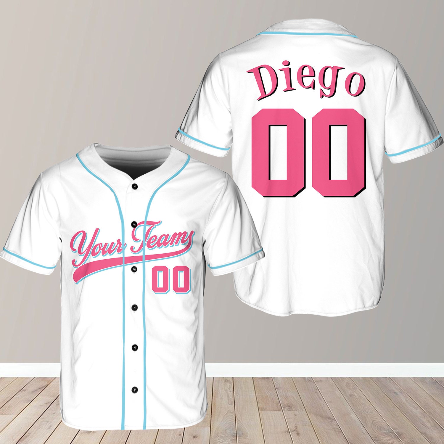 Custom Baseball Team Jersey Toddler and Child Personalized with Name and Number (Front & Back) 10/12 (Medium) / Black