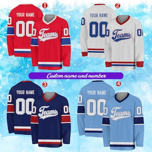Personalisiertes Team Name & Nummer Hockey Jersey, Benutzerdefinierter Name Hockey Jersey, Hockey Jersey Uniform Für Hockeyfans, Hockeyliebhaber