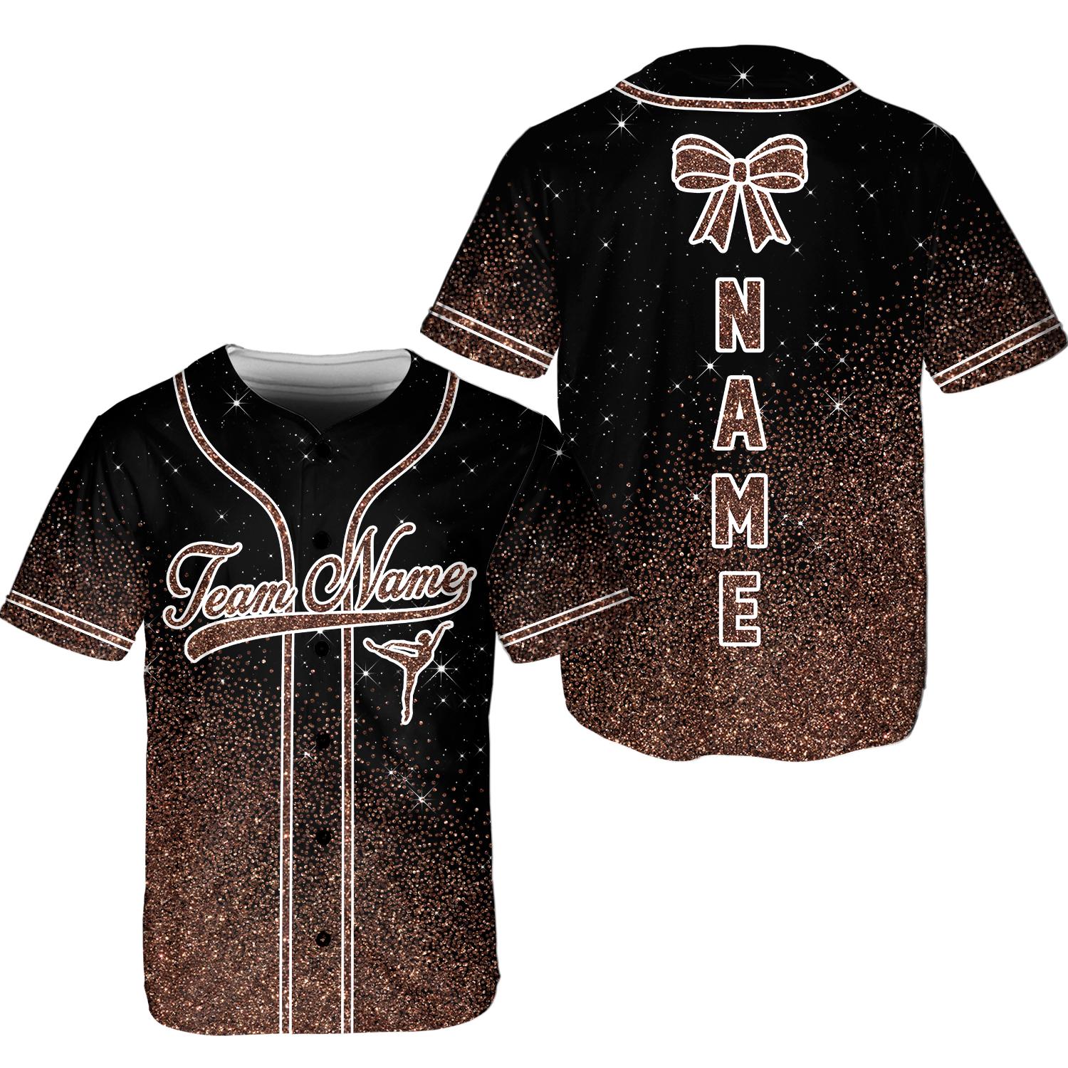 Personalized Glitter Baseball Jersey Shirt, Custom Team Name