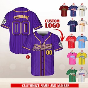 Personalisierter Teamname und Nummer Nadelstreifen Baseball Jersey, Baseball Jersey mit individuellem Logo, Baseball Jersey Uniform Baseballfans