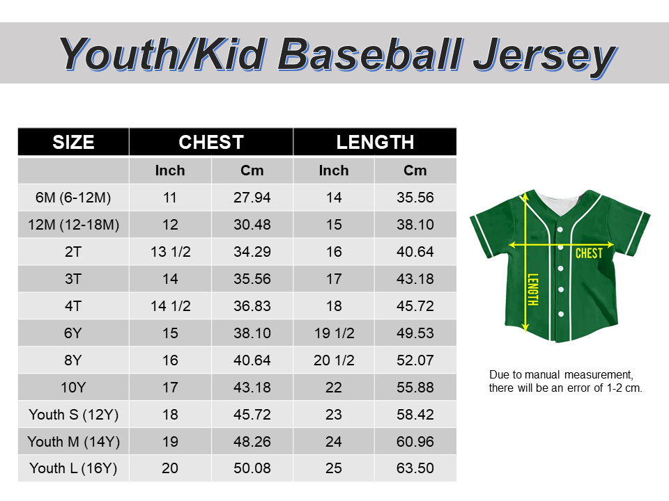 Youth Baseball Replica Jersey - Customized Number #Replica-BB-Y-S0001