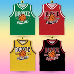 Custom Rookie Of The Year Basketball Jersey, Personalized Youth Kid Basketball Jersey, Game Day Outfit, Kids Birthday Jersey, Toddler Jersey