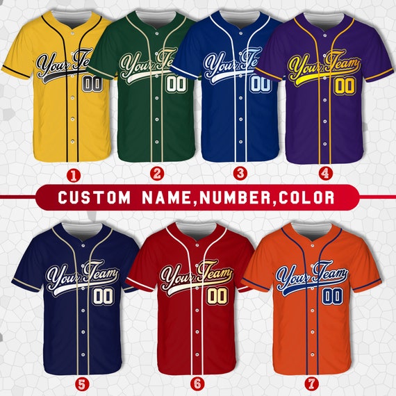Personalized Team Name and Number Baseball Jersey Custom Baseball Jersey Shirt Baseball Jersey Uniform for Baseball Fans Baseball Lovers Etsy