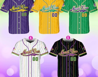 Personalisierte Karneval Baseball Jersey, Name und Nummer Baseball Jersey, Karneval Karneval Jersey, Geschenk für die Familie Matching