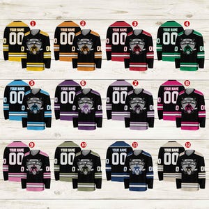 Personalized Team Name Number And Logo Hockey Jersey, Custom Name Ice Hockey Jersey, Hockey Jersey Uniform For Hockey Fans Hockey Lovers