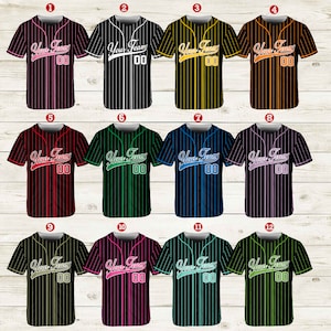 Personalisierter Teamname und Nummer Nadelstreifen Baseball Jersey, benutzerdefinierte Streifenlinie Farbe Baseball Jersey, Baseball Jersey Uniform Baseballfans