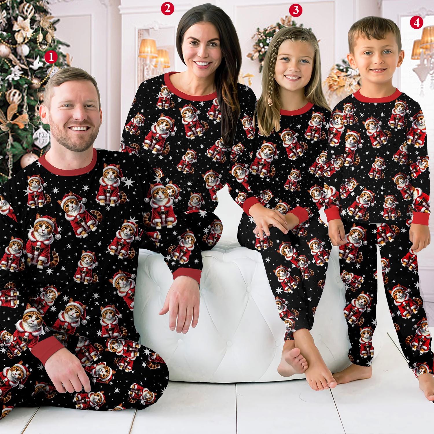 Christmas Cat Pjs Etsy Canada