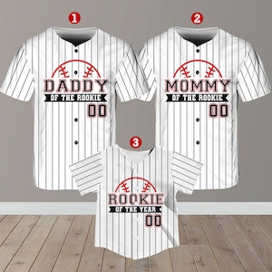 Personalized Mommy Daddy Of the Rookie Baseball Jersey, Custom Name Number Shirt, Rookie Of The Year Jersey, Family Matching Outfits
