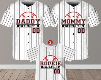 Personalized Mommy Daddy of the Rookie Baseball Jersey, Custom