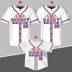 Personalized Mommy Daddy Of the Rookie Baseball Jersey, Custom Name Number Shirt, Rookie Of The Year Jersey, Family Matching Outfits