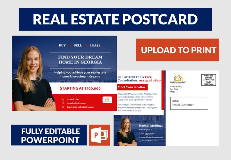 Modern Real Estate Marketing Printable Postcard 5x7 Template - Etsy