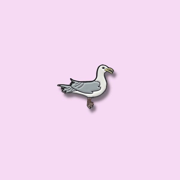 Cute Bird Seagull Enamel Pin, Backpack Bird Badge, Fun Fashion Lapel Pin, Perfect Novelty Gift, Fun Jewellery, Beach Fun Pin, Unique Gifts