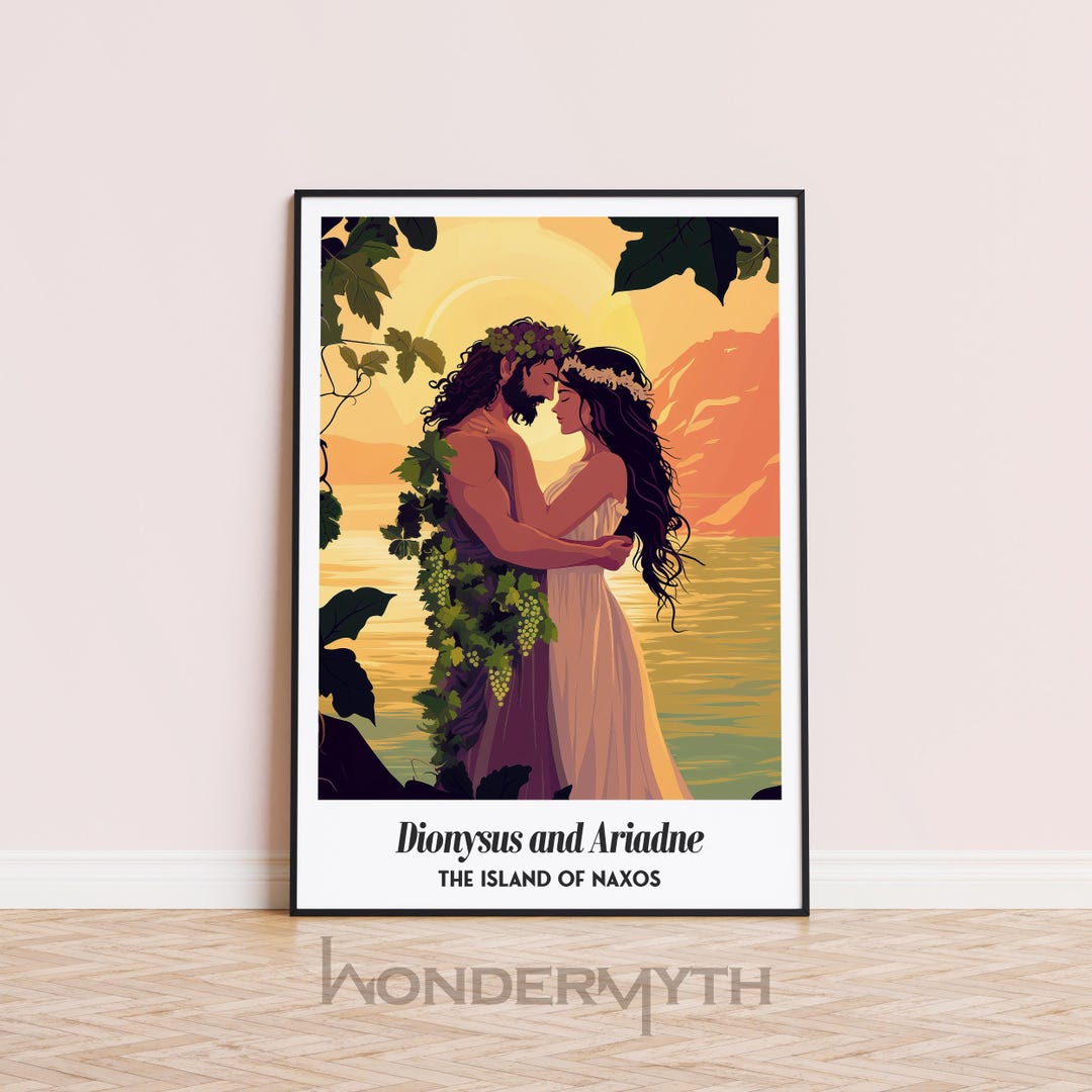 dionysus-and-ariadne-travel-poster-greek-mythology-decor-the-island