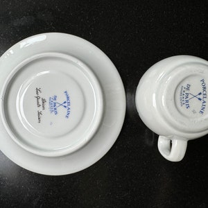 10er-Set Porcelaine a feu France / Porcelaine de Paris / Kaffeetassen und Untertassen / Dekor Les Quatre Saisons Bild 5