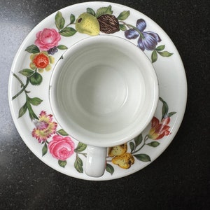 10er-Set Porcelaine a feu France / Porcelaine de Paris / Kaffeetassen und Untertassen / Dekor Les Quatre Saisons Bild 3