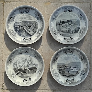 Beautiful set of 4 Plates Villeroy & Boch Septfontaines La Grand Duche De Luxembourg