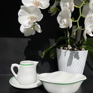 Beautiful Vintage APILCO Porcelain Creamer and Saucer. France