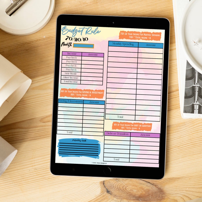 The 70/20/10 Budget Template for Personal Finance Money Etsy The 70/20/10 Budget Template for Personal Finance Money Etsy