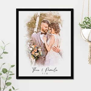Personalized Anniversary Gift For Her.  Turn Any Photo Into a Beautiful Watercolor Painting. Gift for Him. Anniversary Gift for Her.
