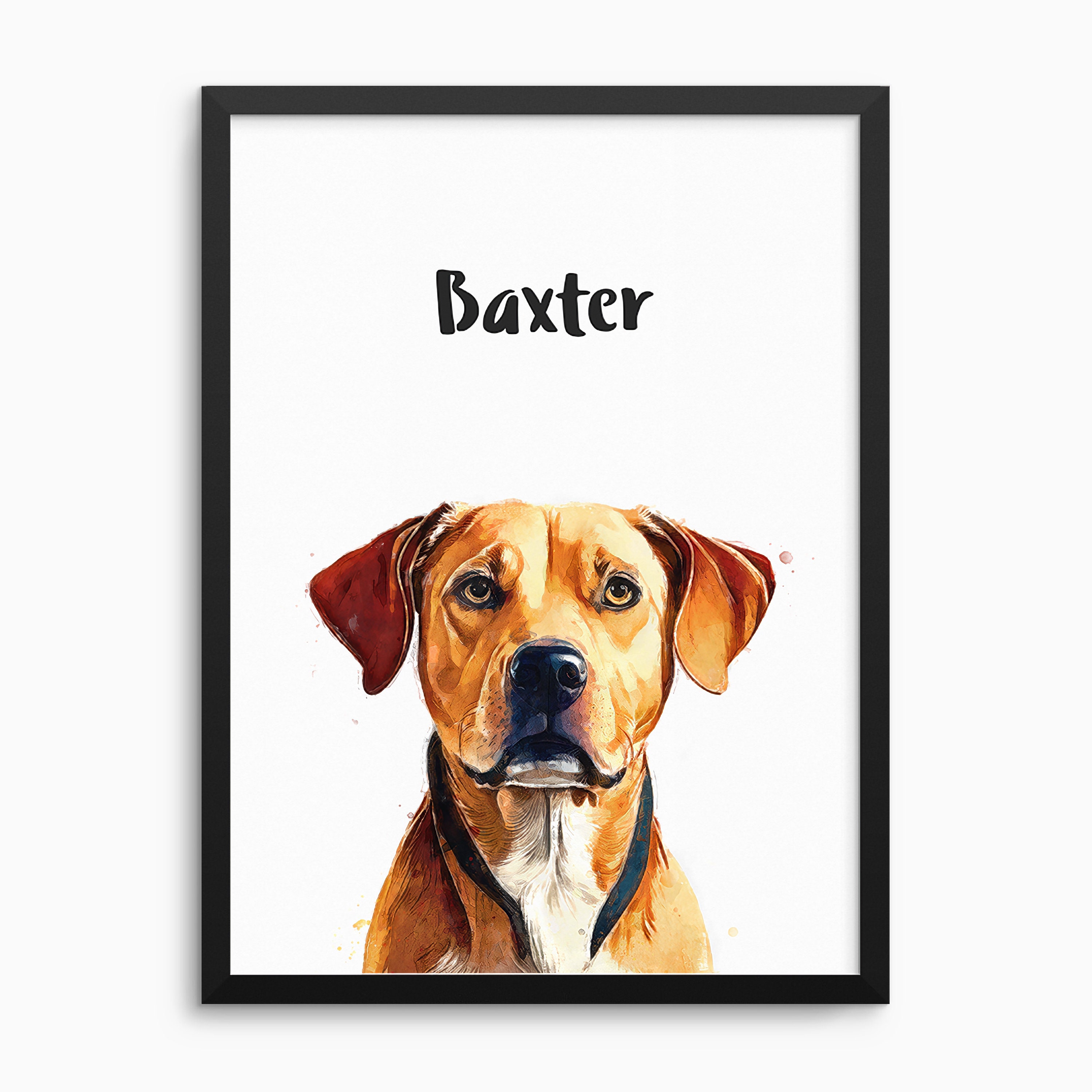 Custom Pet Portraits Using Pet Photo Personalized Watercolor Memorial