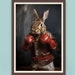 Boxing Bunny Portrait, Fighting Rabbit Art, Printable Animal Decor ...