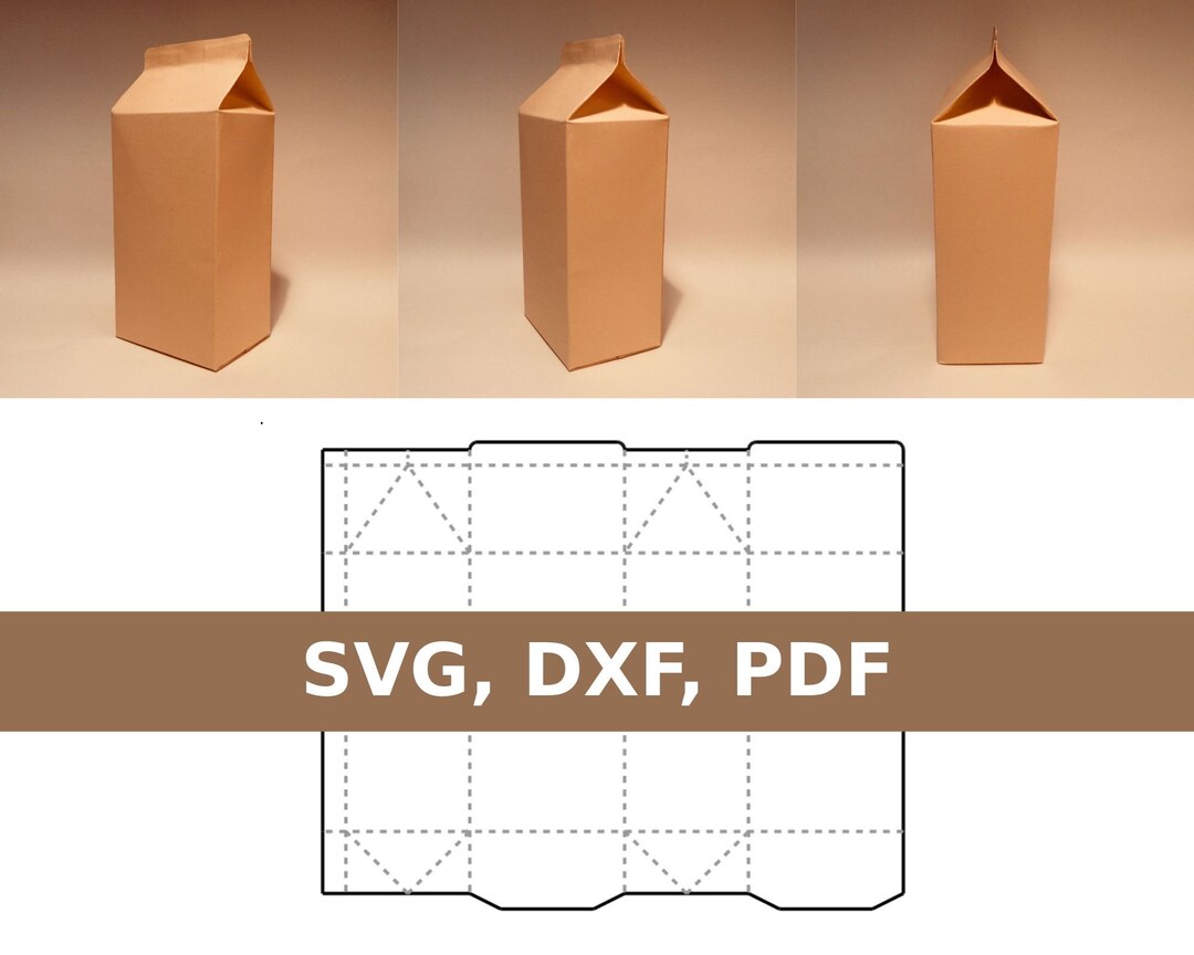 Milk Box Template Milkbox Milk Carton Carton Box Gable Top - Etsy
