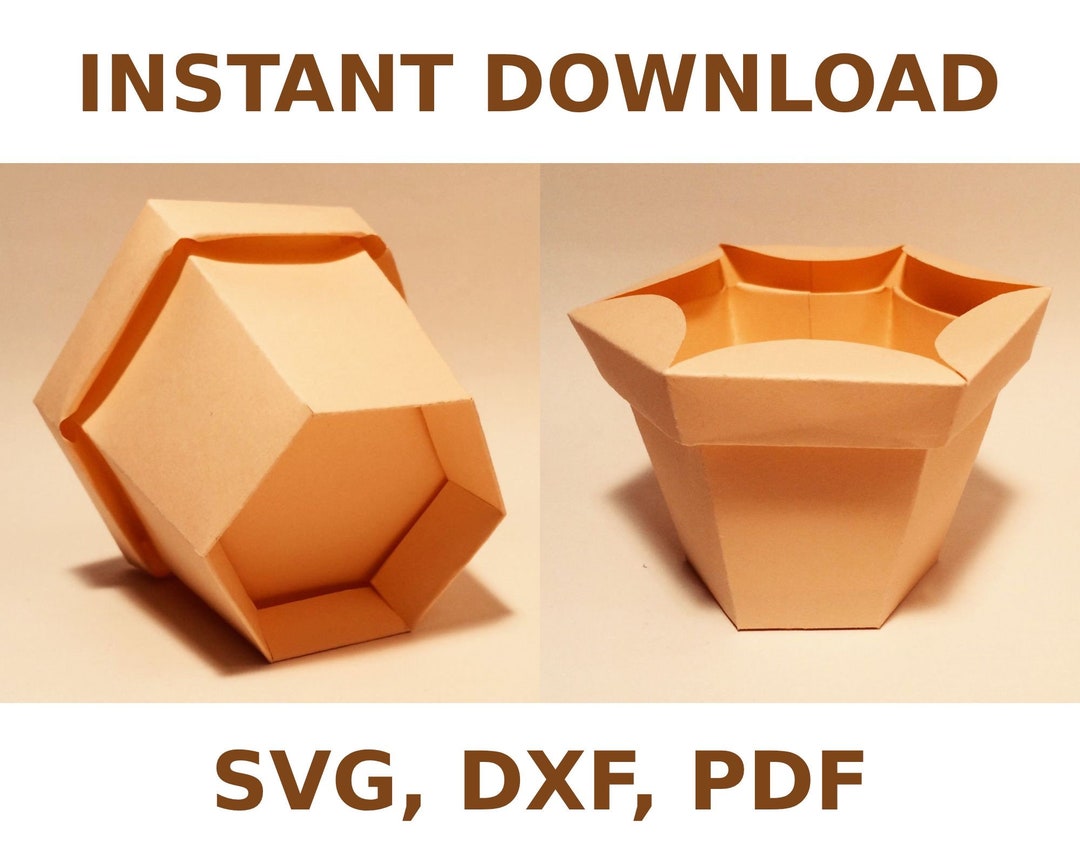 Flower Pot Box Template, Flower Box, Paper Flower Pot, Flower Gift Box