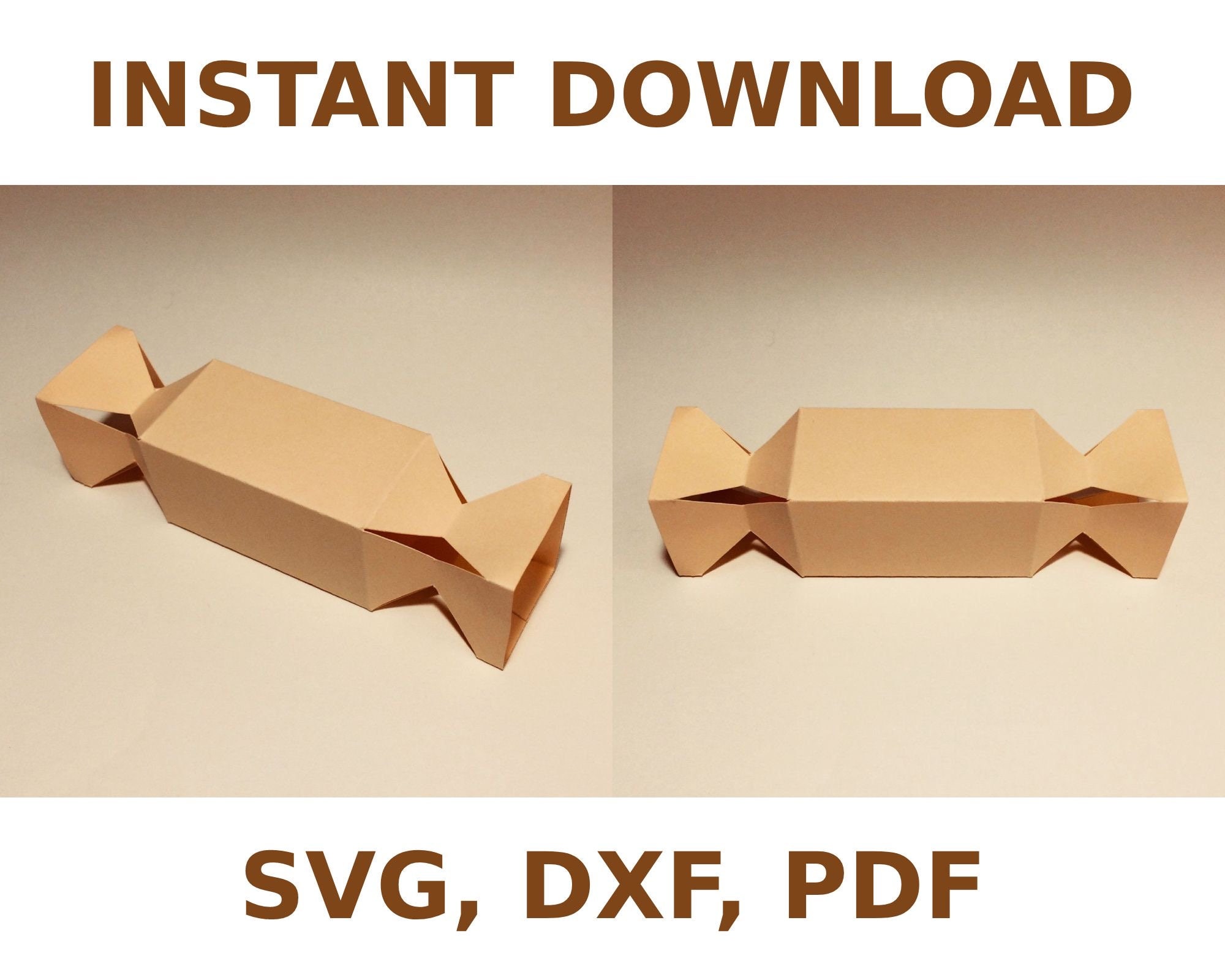 Candy Box Template Cracker Box Candy Shaped Box Christmas Etsy