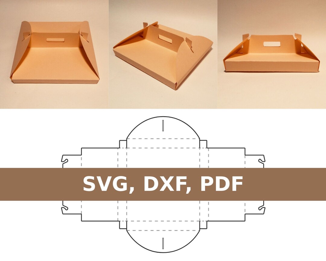 Pizza Box With Handle Template, Pizza Delivery Box, Pizza Takeout Box