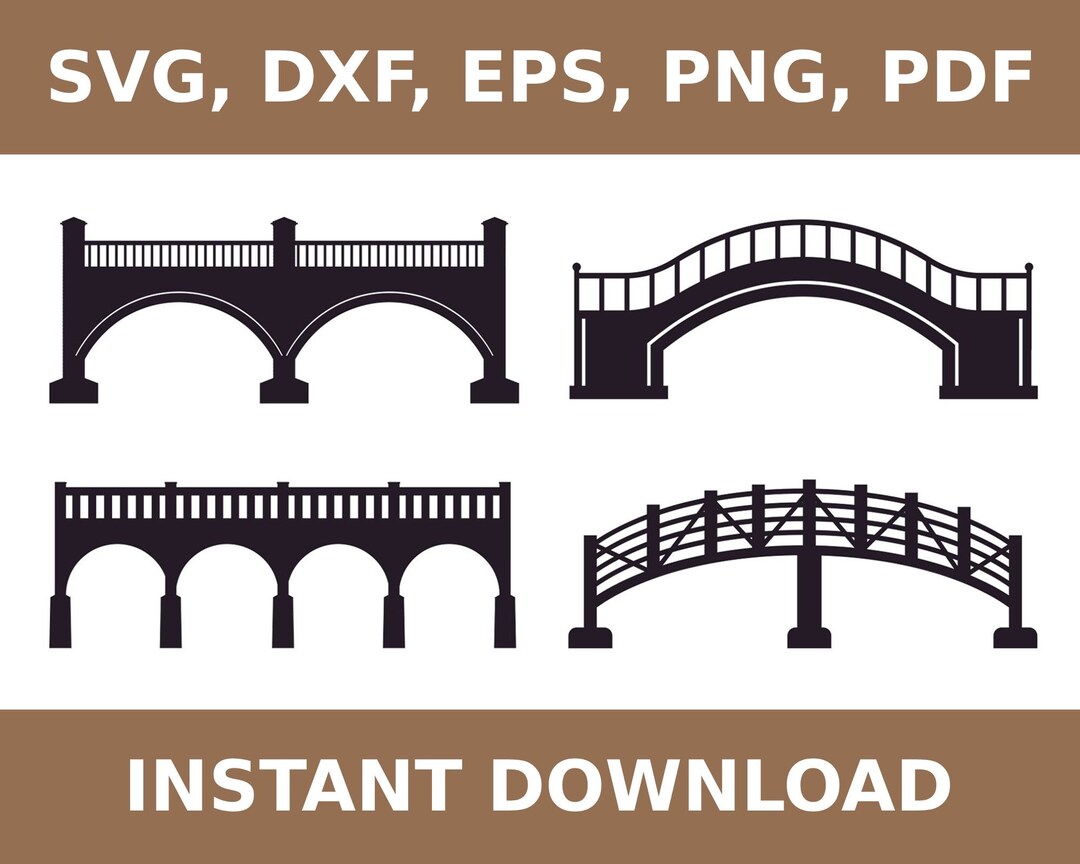 Bridge Svg, Bridge Template, Bridge Dxf, Bridge Png, Bridge Laser Cut