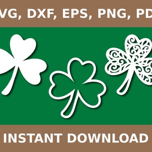 Clover Svg, 4 Leaf Clover Svg, Irish Clover Svg, St. Patricks day Svg,  Lucky Svg, Dxf, Png