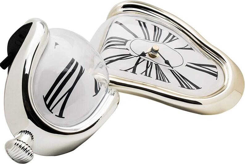 SILVER Melting Clock Salvador Dali Watch Melted Clock for Etsy