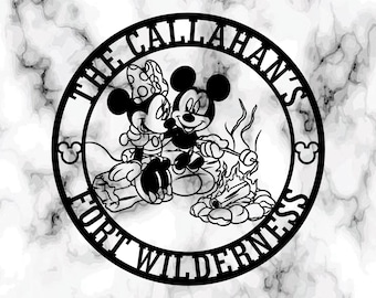 Insegna in metallo personalizzata di Fort Wilderness, decorazione per campeggio Disney