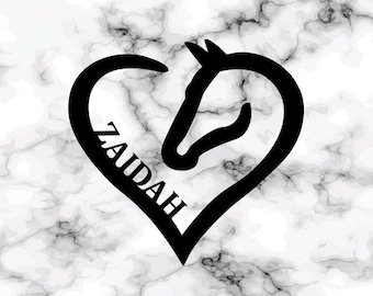 Personalized Horse Heart Metal Sign: Equestrian Name Decor