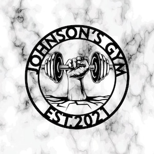 Custom Metal Home Gym Sign: Personalized Workout Room Wall Art