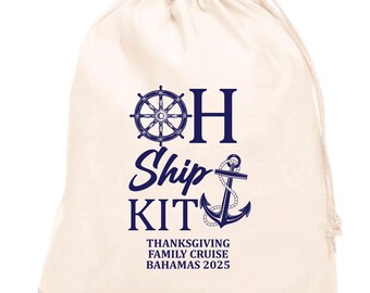 Borsa Oh Ship personalizzata: borse per la sopravvivenza nautica dopo una sbornia, atmosfera da crociera, kit di recupero da crociera