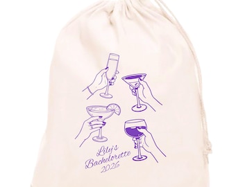 Kit post-sbornia per addio al nubilato - Sacchetto con coulisse, Kit di recupero personalizzato, Regalo per addio al nubilato, Bomboniera per matrimonio