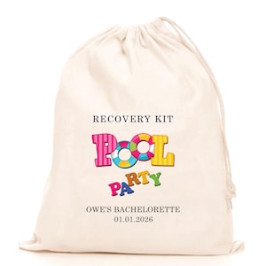 Personalisierbares Hangoverette Kit, Hangover Kit, wiederverwendbare Baumwolltasche