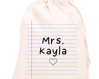 Sacchetto regalo personalizzato per insegnanti: regali per bambini, sacchetti con coulisse di ringraziamento per studenti, regalo di apprezzamento