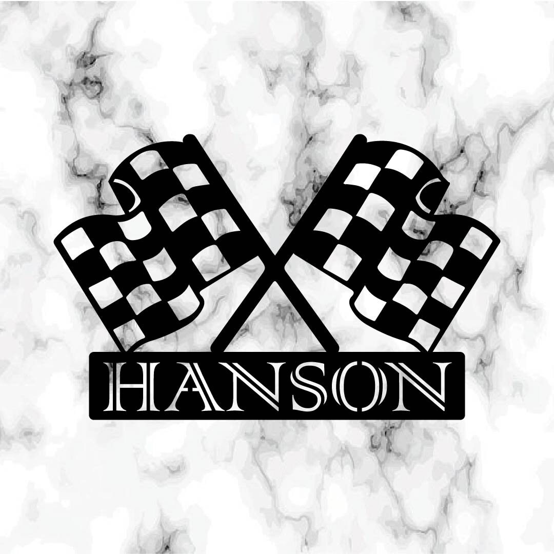 Personalised Race Flags, Metal Race Flags Name Sign, Checkered Race ...