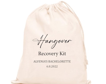 Hangover Genesung Kit Tasche Handgefertigte Baumwolle : Bachelorette Party Favor, Hochzeitstaschen