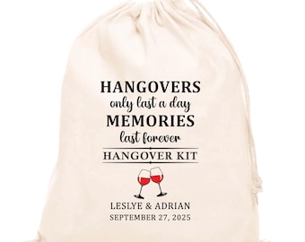 Custom Cotton Hangover Kit Bags: Bachelorette Party Favor, Reusable bag