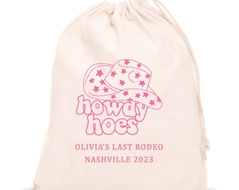 Individuelles Junggesellinnenabschied Hangover Kit Taschen: Howdy Hoes, Braut letztes Rodeo