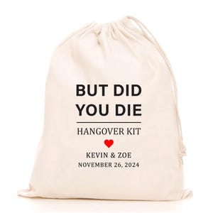 Personalized Cotton Hangover Kit Bag: Bachelorette Party Favor