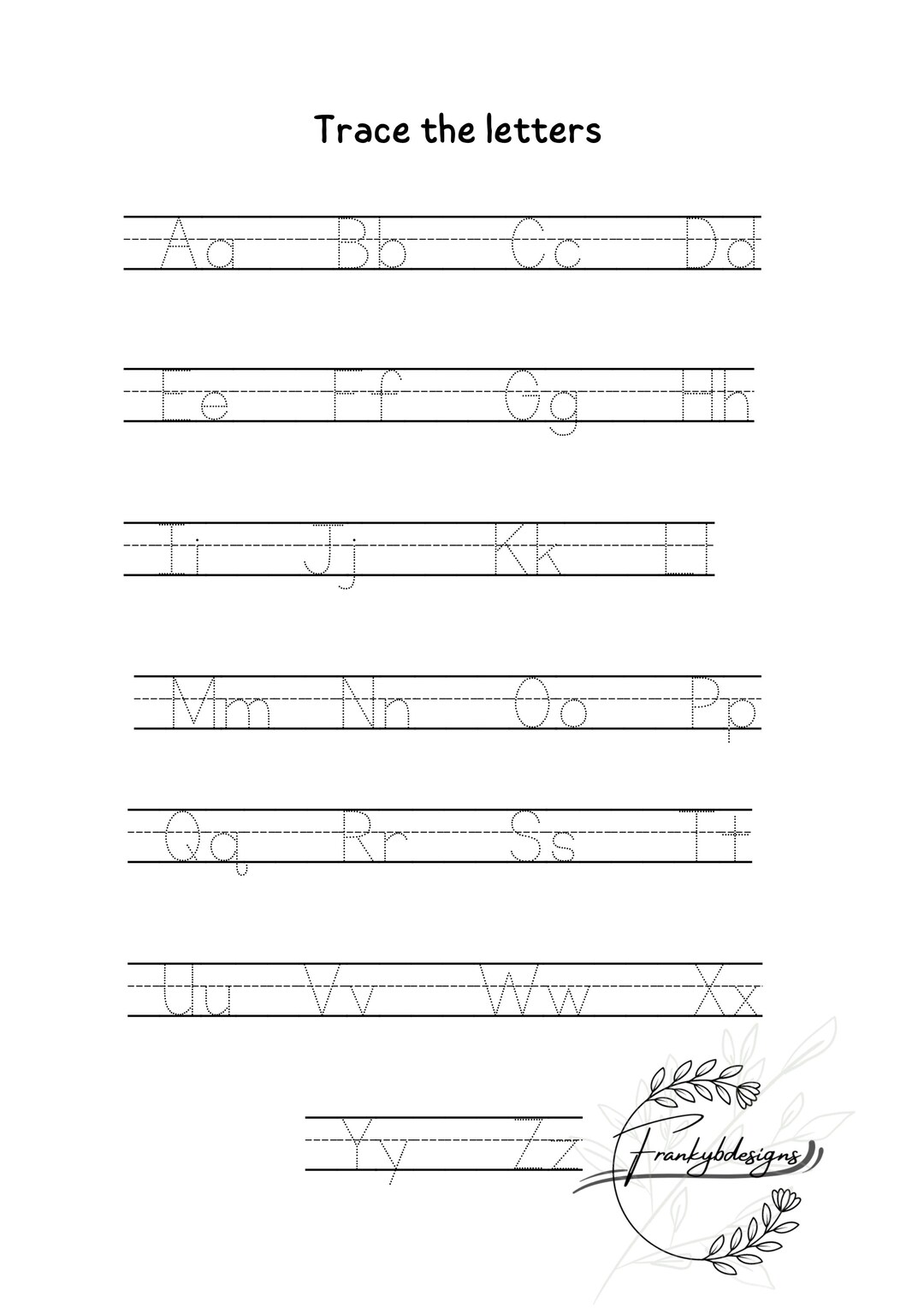 Trace the Letters Sheet Etsy