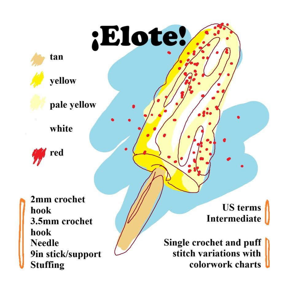 Elote Crochet Pattern Bundle: Mexican Street Corn (digital Download) - Etsy